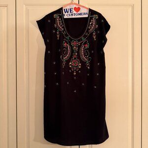 YUMI Beaded black dress Preowned Excellent Condition Size L Anthropologie